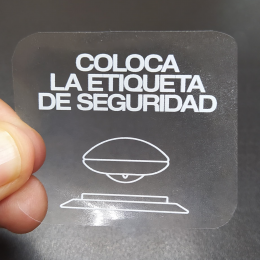 Stickers PVC TRANSPARENTE CON TINTA BLANCA